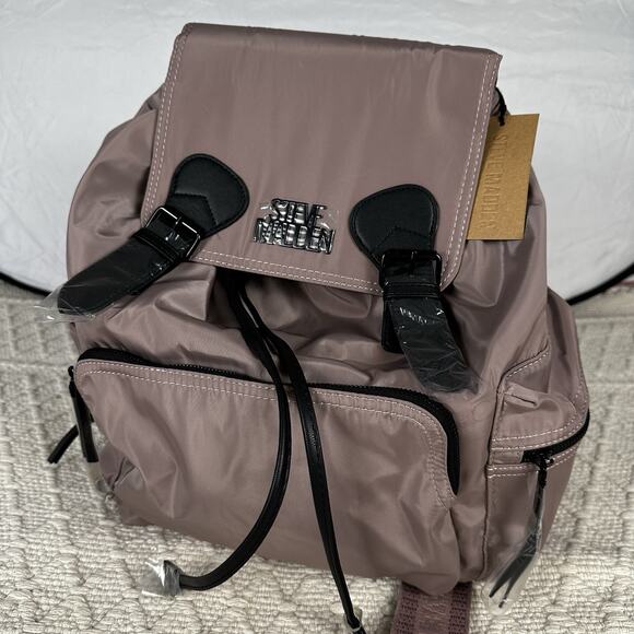 Steve Madden Nylon Backpack Mauve DR138060 Large Water Bottle Pockets NWT - Picture 1 of 9